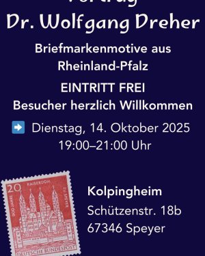 Briefmarkenmotive aus Rheinland-Pfalz 

In einem Streifzug durch das heutige Bundesland Rheinland-Pfalz werden die Briefmarken von der Weimarer Repub…