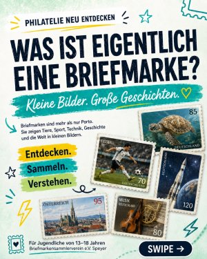 Briefmarken? Klingt erst mal altmodisch?

Vielleicht. Aber nur, bis man genauer hinschaut.

Auf Briefmarken findet man Sport, Tiere, Musik, Technik…