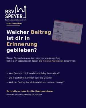 Welcher Beitrag ist dir in letzter Zeit besonders in Erinnerung geblieben?

Dieser Rückschein aus dem Internierungslager Elgg hat bei euch besonders…