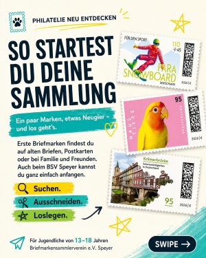 Wie startet man eigentlich mit einer eigenen Briefmarkensammlung?

Die gute Nachricht: Du brauchst am Anfang nicht viel.

Ein paar Briefmarken, etwas…