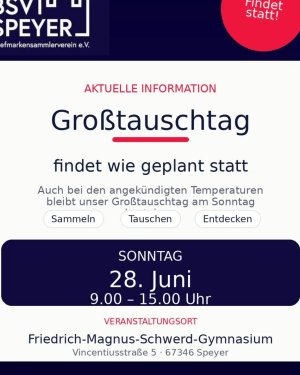 Großtauschtag findet wie geplant statt

In den letzten Tagen haben uns einige Nachfragen erreicht, ob unser Großtauschtag aufgrund der angekündigten…