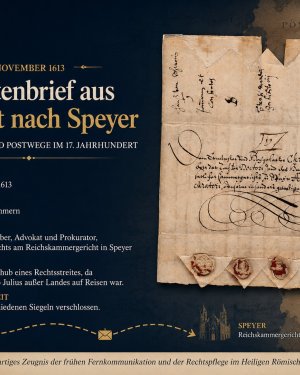 Ein Brief aus Pommern – und ein Stück Reichsgeschichte auf Papier.

Unser neuer Beitrag zeigt einen Botenbrief vom 19. November 1613 aus Wolgast in P…